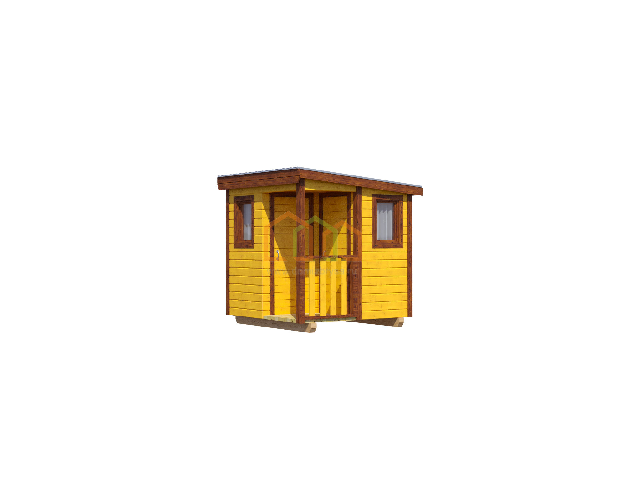 Хозблок для дачи Аврора-1 (С) 2х2 Площадь: 4 м² с крыльцом со сборкой ...